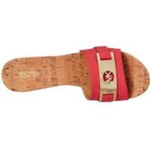 Michael Kors Red Slide Sandals Coral Size 7.5 NWOT
